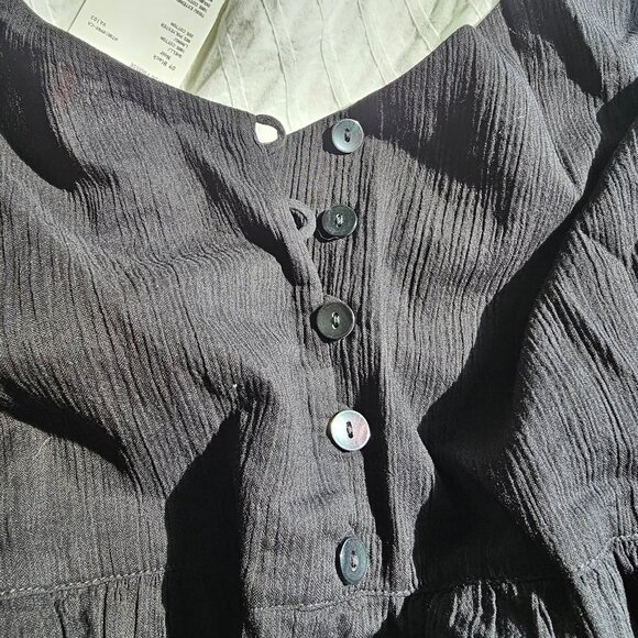 NWT Uniqlo Crinkle Cotton Camisole Dress - 2024 - Black - Sz S - Picture 6 of 11